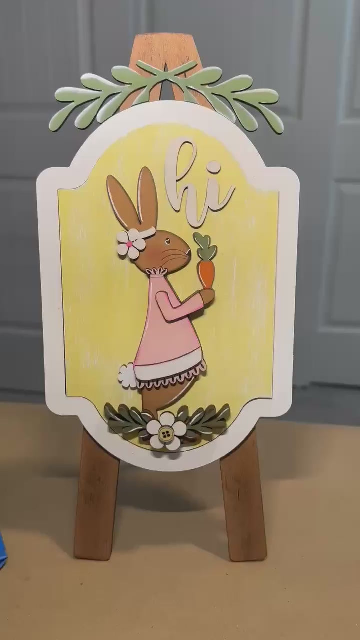 Easel Interchangeable insert "Spring Bunny Easter" Sign - Interchangeable Easel Kit – Shelf Sitter