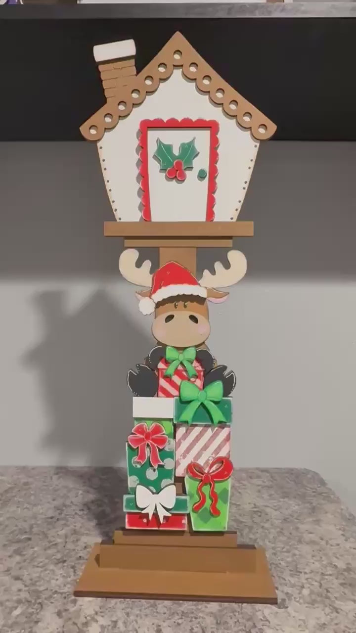 Christmas Moose Insert for our Interchangeable Birdhouse Post