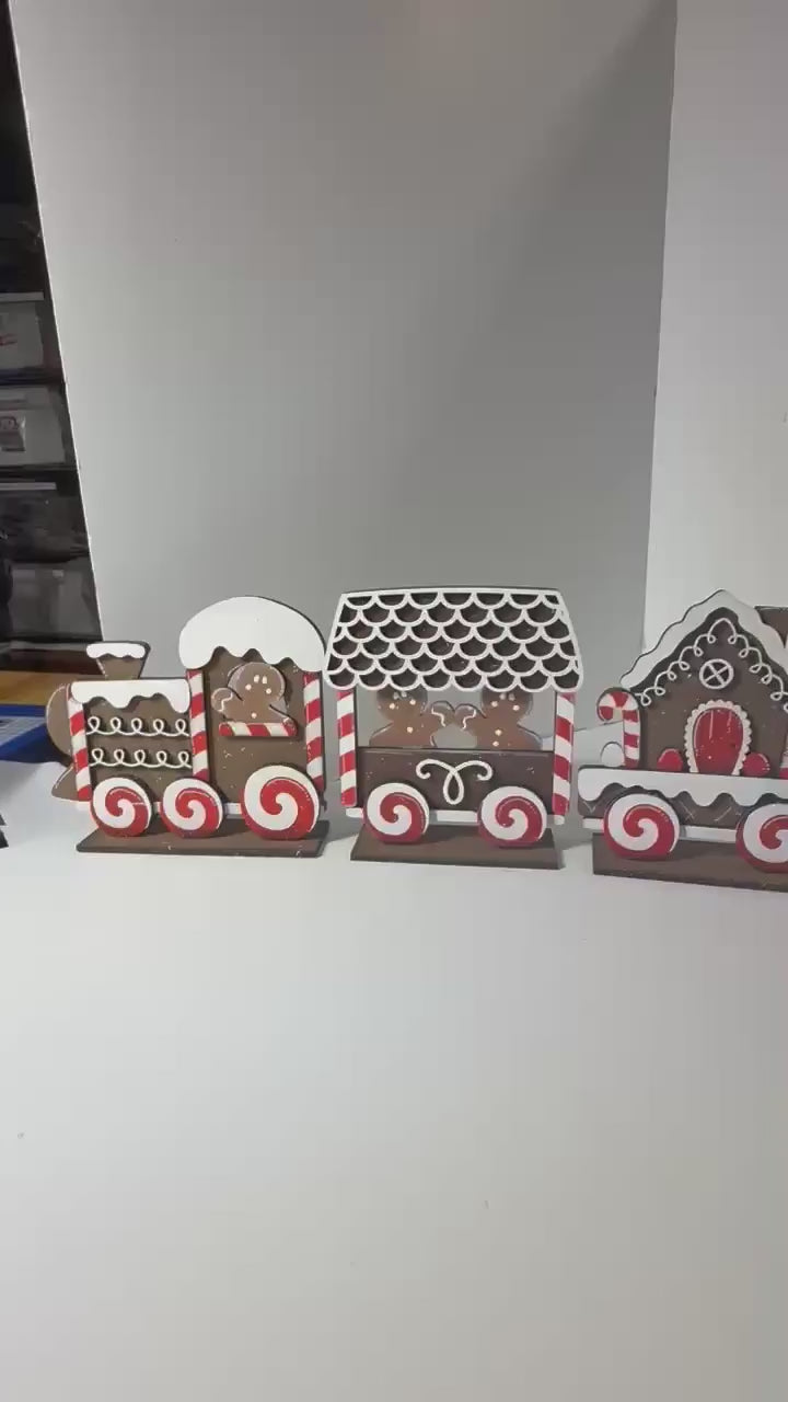 DIY Christmas Gingerbread Train Wood Paint Kit - Holiday Decor, Gingerbread Train, Festive Craft Kit, Christmas DIY, Wood Craft Decor