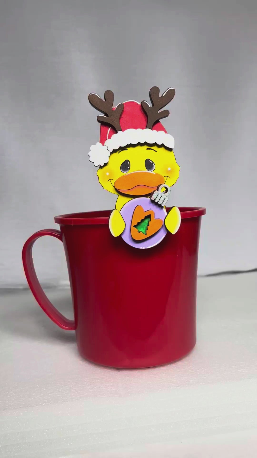 Adorable Mug Hugger | Christmas Duck | Perfect Gift Topper for Mugs, Plants, and More!