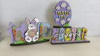 Easter Trio Shelf Sitter Sign DIY  - Shelf Sitter - Bunny - Easter - Egg - Wood Cutout - DIY Craft Kit