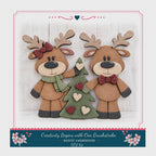 DIY Christmas Craft Kit, Reindeer Shelf Sitter 8.3x6.7In Unf. MDF