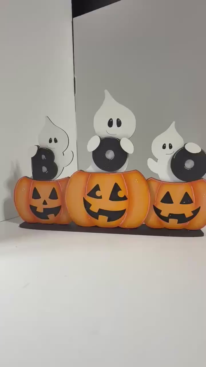 DIY Cute Halloween Ghost Boo Standing Shelf Sitter – Laser Cut Wood Kit