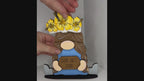 Gnome Couple Animal Hats with 13 Interchangeable Seasonal Hats, Insert and tile holder, Season DIY Decor