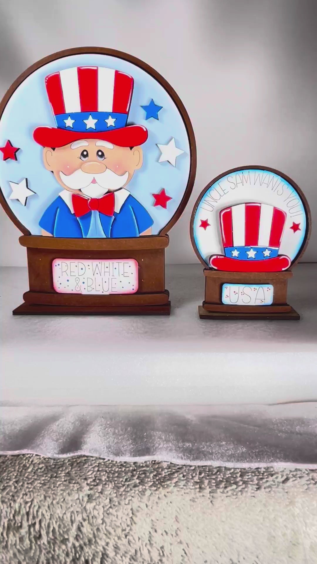 Uncle Sam Snow Globe Insert: DIY Wood Paint Kit