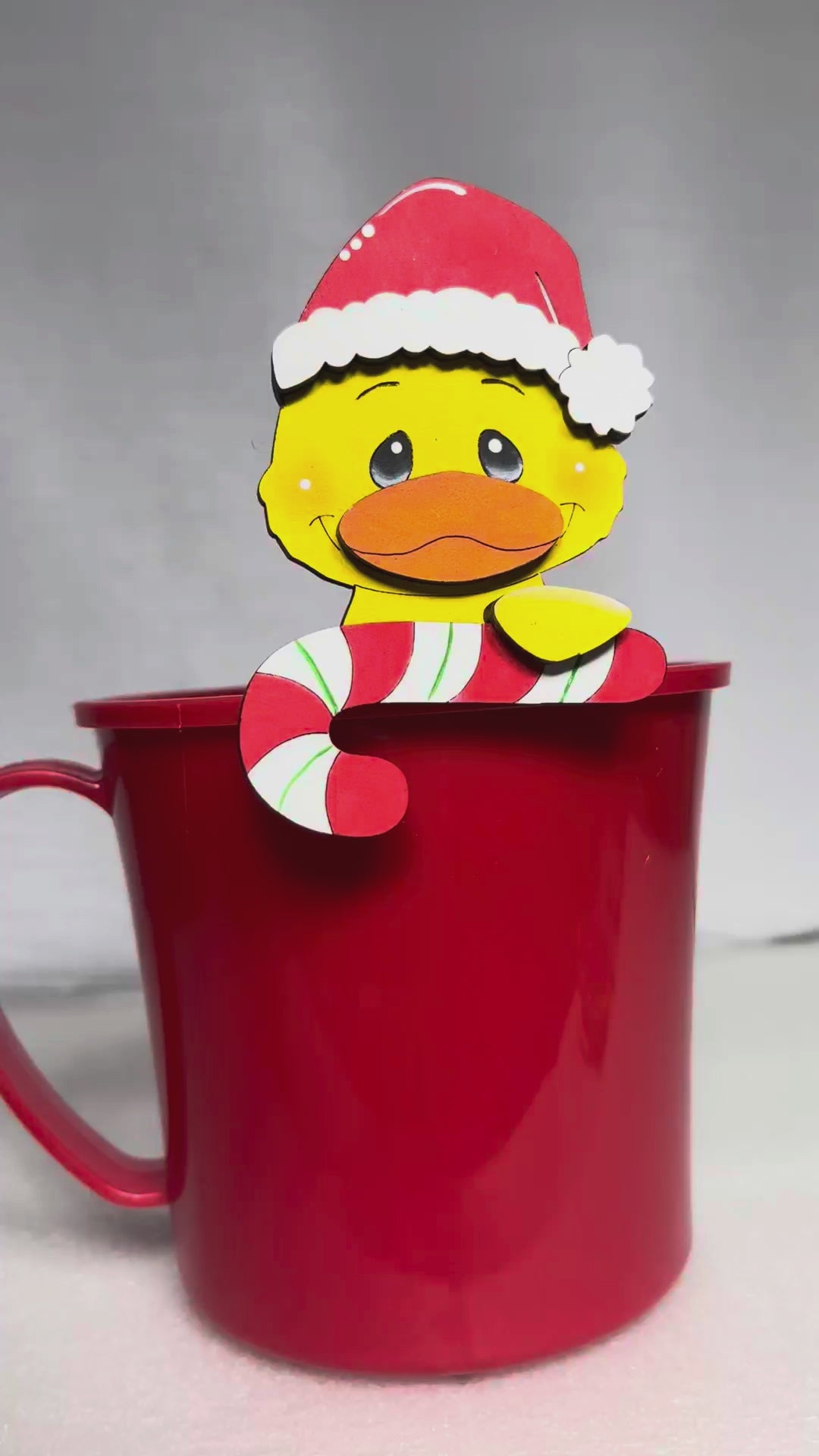 Adorable Mug Hugger | Christmas Duck Santa Elf | Perfect Gift Topper for Mugs, Plants, and More!