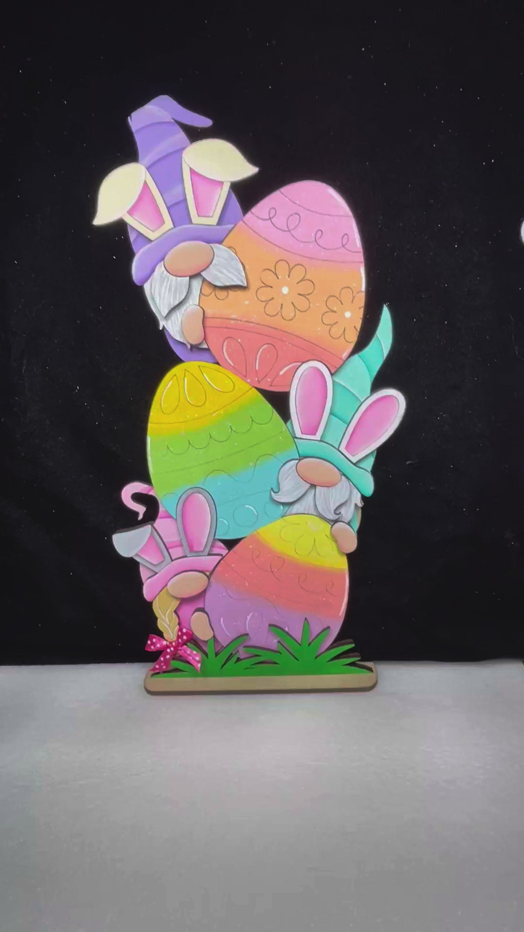 DIY Easter Gnome Bunny & Eggs Shelf Sitter