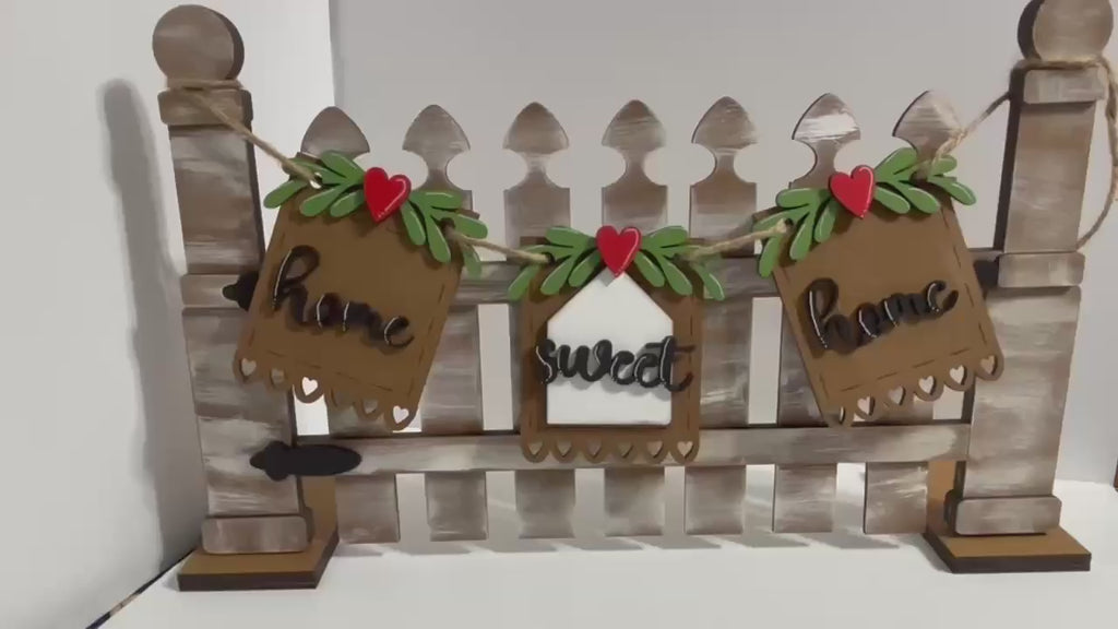Interchangeable Home Sweet Home Mini Banners for Picket Fence or Hello Sign