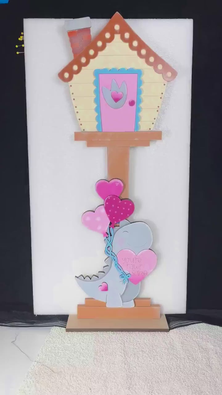 Valentine Snowman Insert for our Interchangeable Birdhouse Post