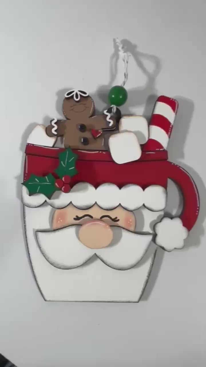 Santa Hot Cocoa Ornament, DIY Craft Christmas Ornament