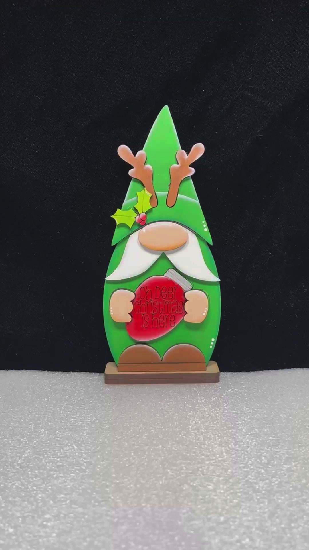 Christmas Reindeer Mini Gnome Shelf Sitter, Wood Paint Kit