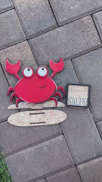 Crab with 12 Interchangeable Seasonal Hats, Insert and tile holder, Season DIY Decor
