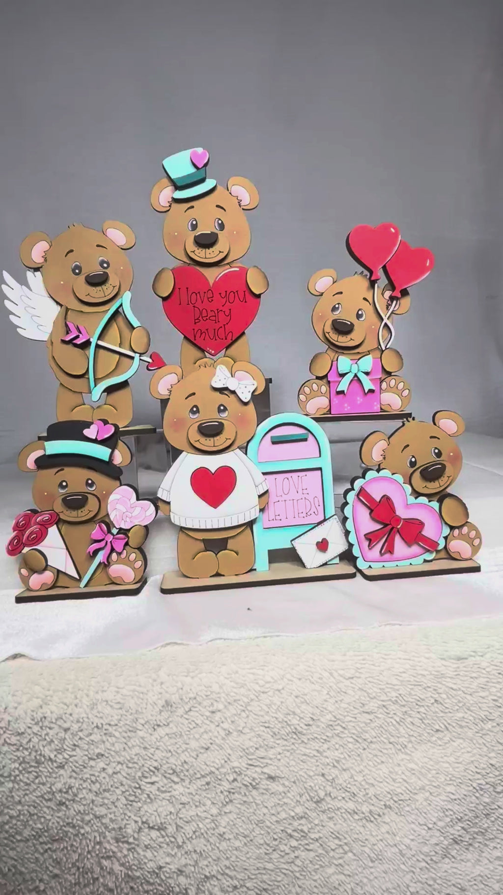 Valentine Bear Shelf Sitter: DIY Wood Paint Kit