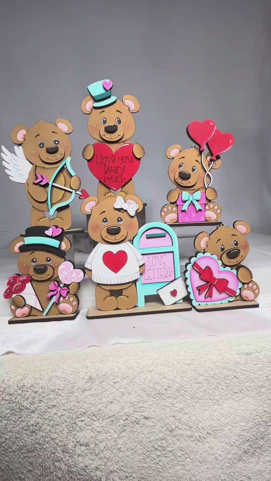Valentine Bear Shelf Sitter: DIY Wood Paint Kit