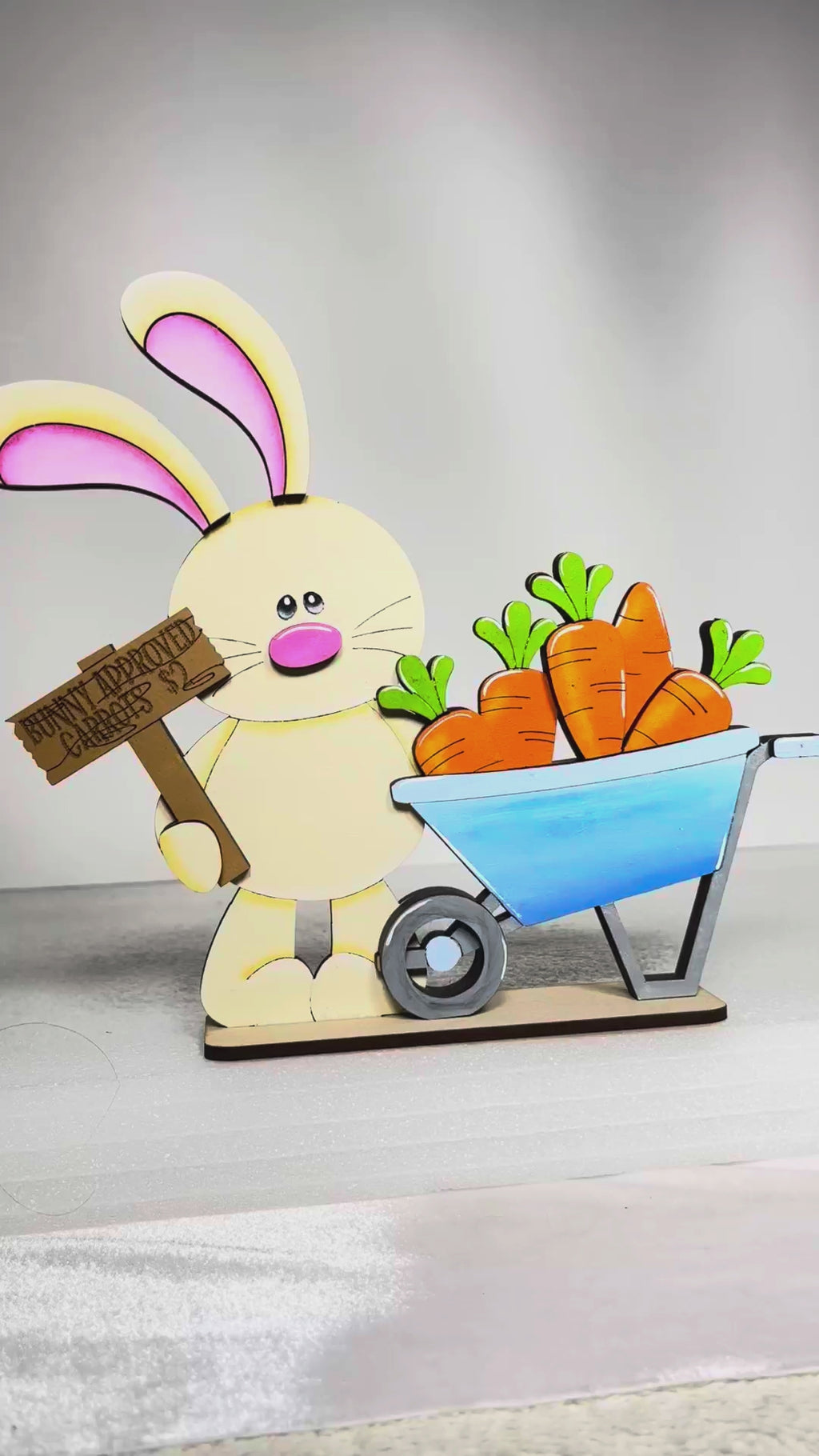Floppy Easter Bunny DIY Shelf Sitter | Unfinished Wood Bunny Paint Kit | Spring Easter Decor