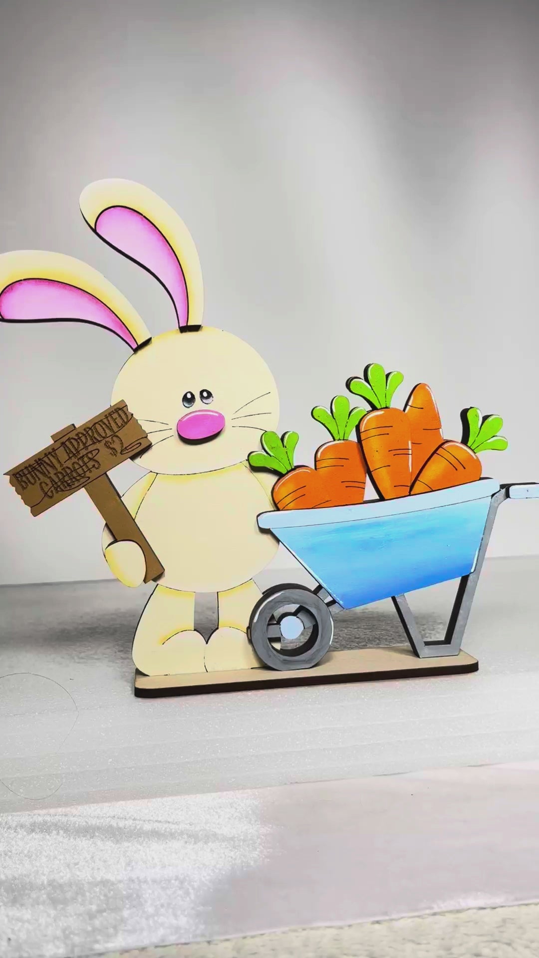 Floppy Easter Bunny DIY Shelf Sitter | Unfinished Wood Bunny Paint Kit | Spring Easter Decor