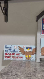 DIY Patriotic Eagle Ladder Tile Inserts, Interchangeable 4.25 Inch Wood Tiles, July 4th Farmhouse Decor