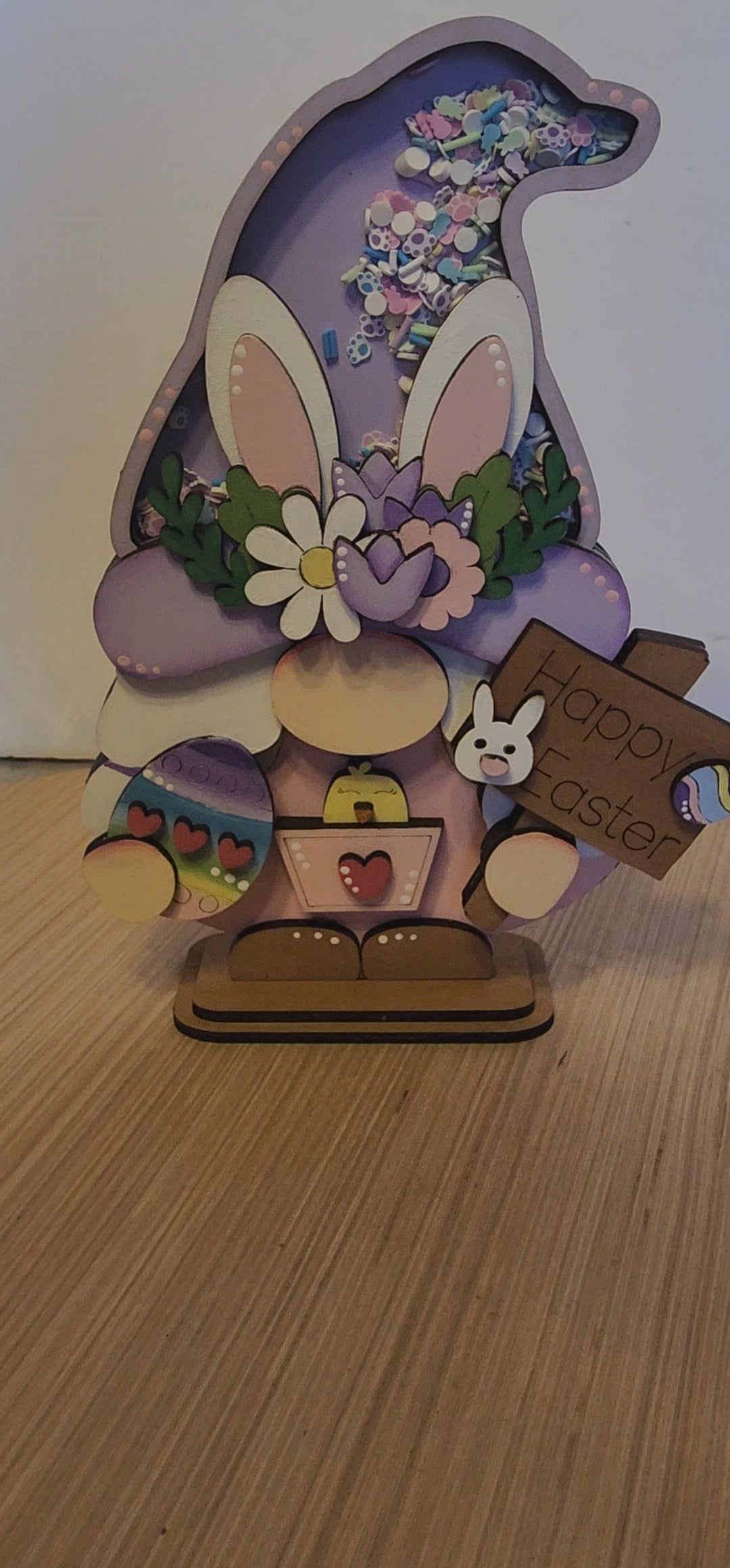 Easter Bunny Gnome Shaker Shelf Sitter, Unfinished DIY Wood Kit
