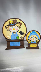 Fall Scarecrows for the  Interchangeable Snow Globe Insert, DIY Wood Kit,  Interchangeable Snow Globe Decor