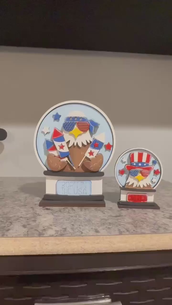 Bald Eagle America Snow Globe Insert: DIY Wood Paint Kit