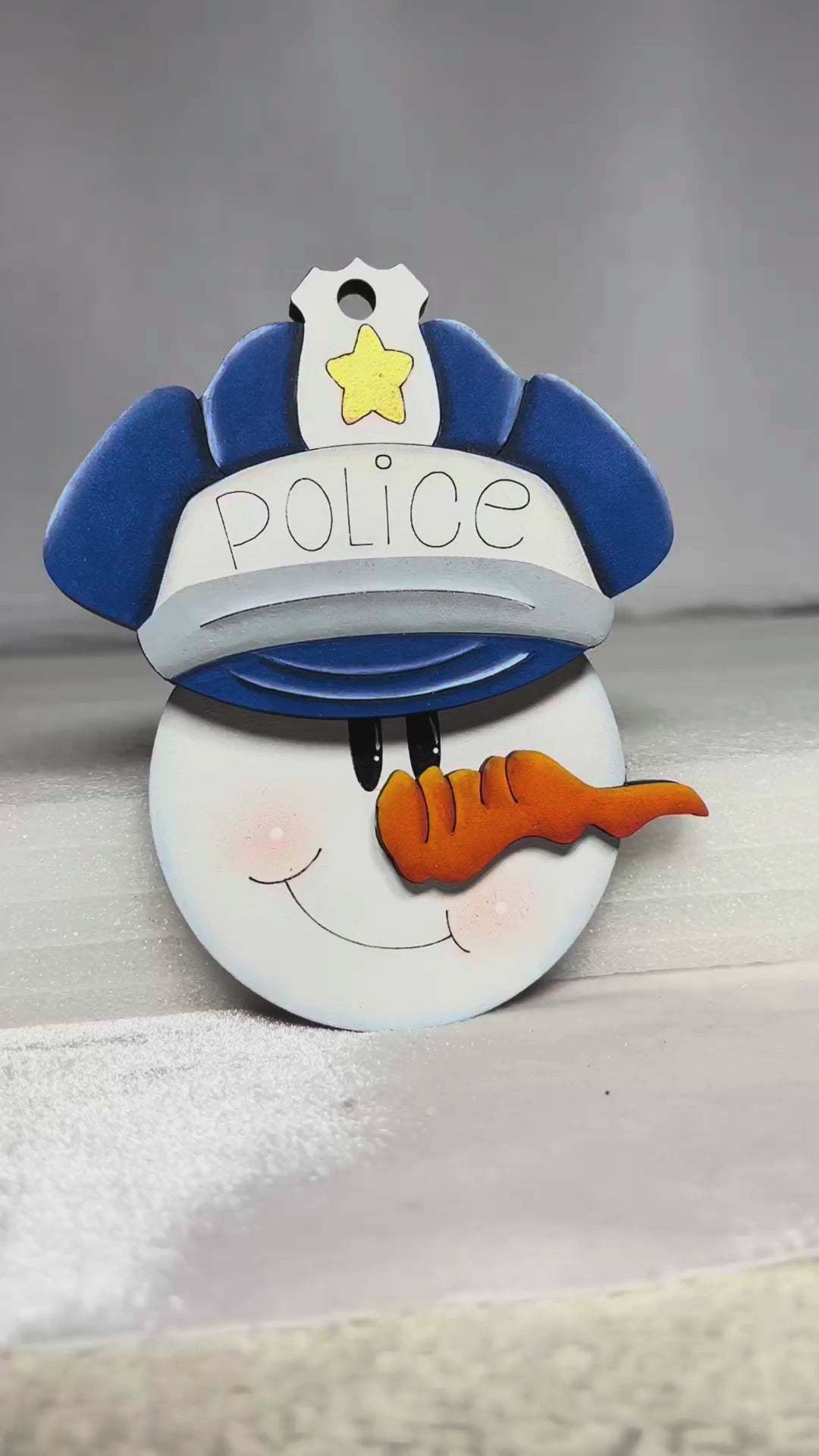 Postal Worker Snowman Christmas Ornament,  DIY Wood Paint Kit