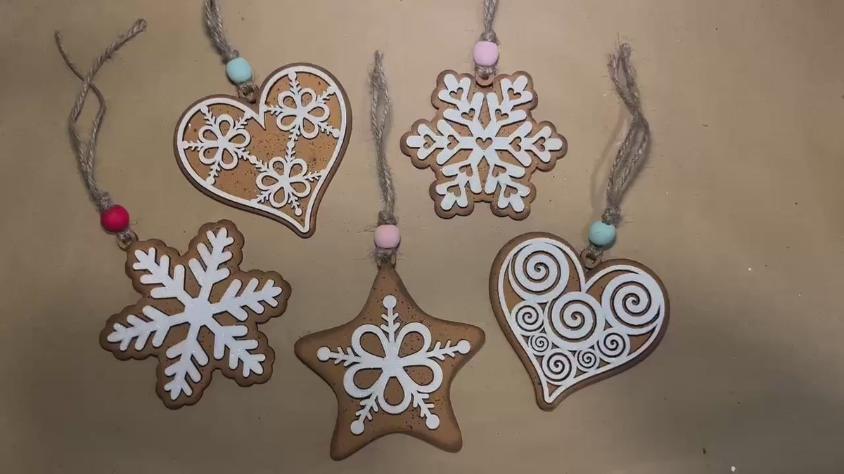 DIY Gingerbread Ornament Set -  Christmas Wood Paint Kit, Gingerbread Christmas Collection