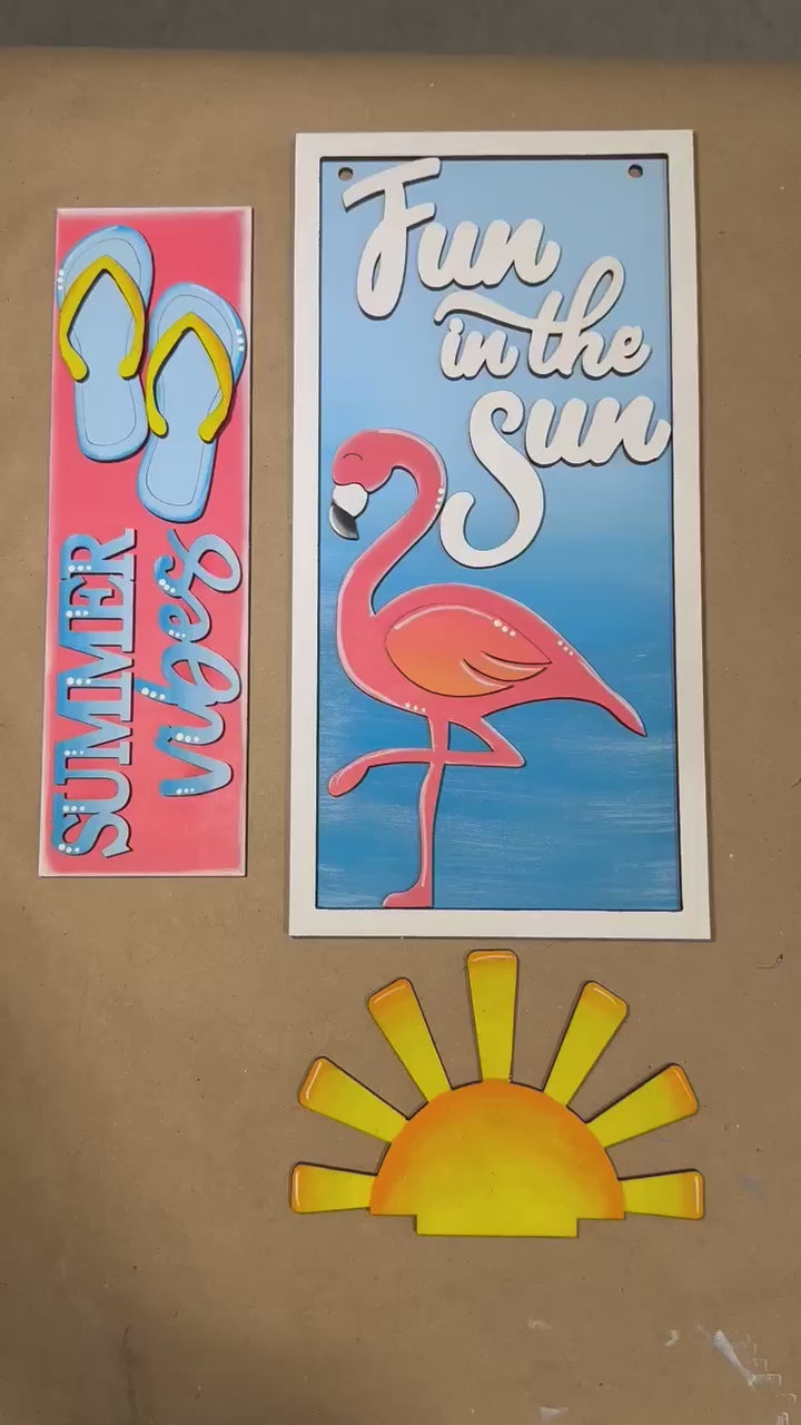 Fun in the Sun Summer Insert for Mini Interchangeable Posts