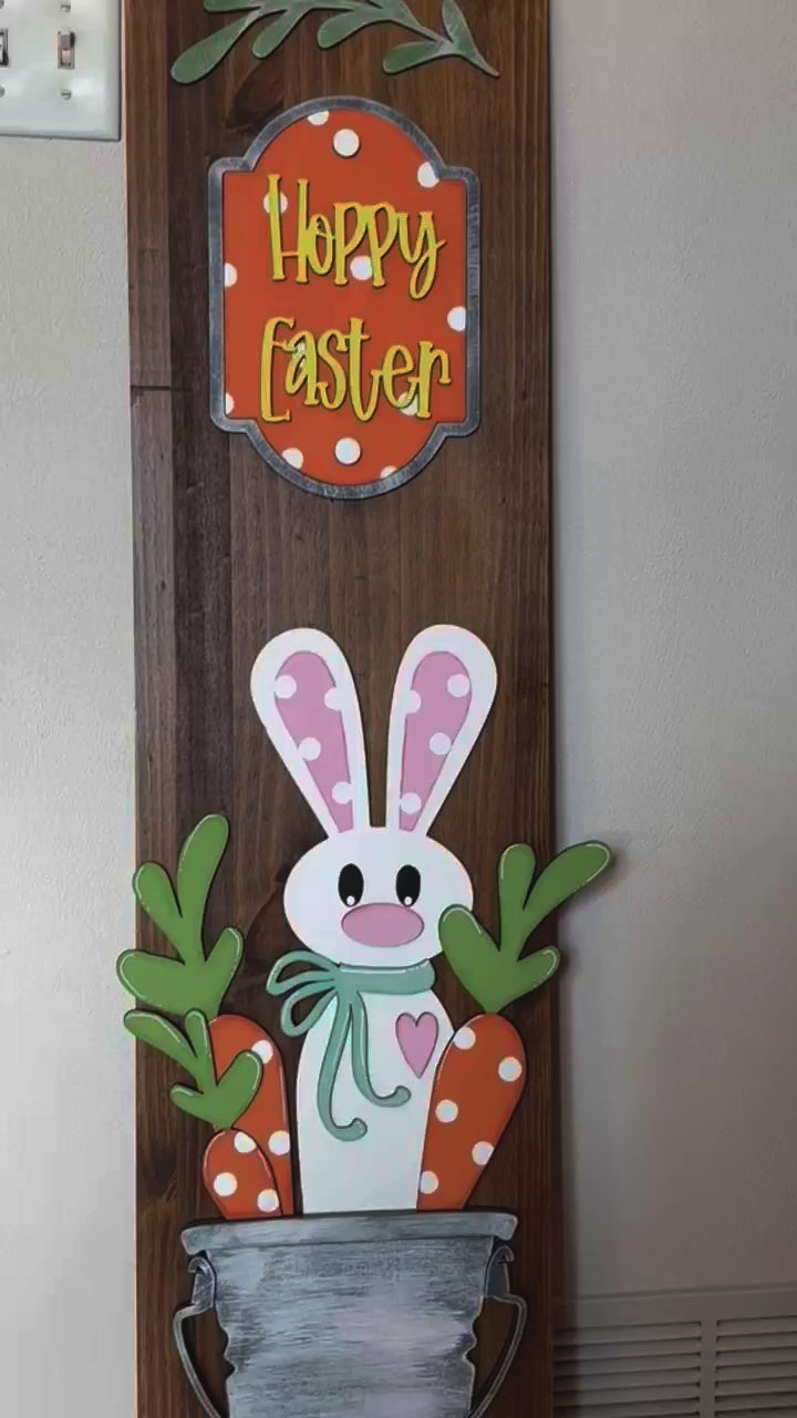 Interchangeable DIY Porch Leaner Insert – Happy Easter Bunny  Insert Set – Wood Paint Kit