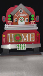 Interchangeable Farmhouse Truck Welcome Home Insert,  Seasonal Truck Insert