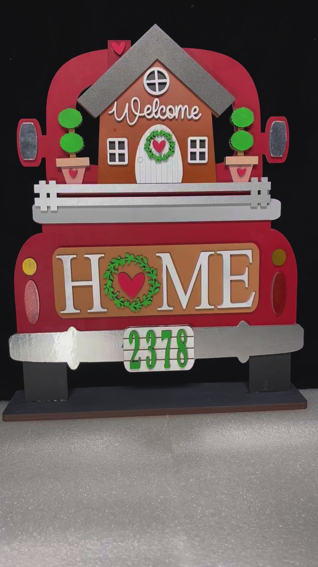 Interchangeable Farmhouse Truck Welcome Home Insert,  Seasonal Truck Insert