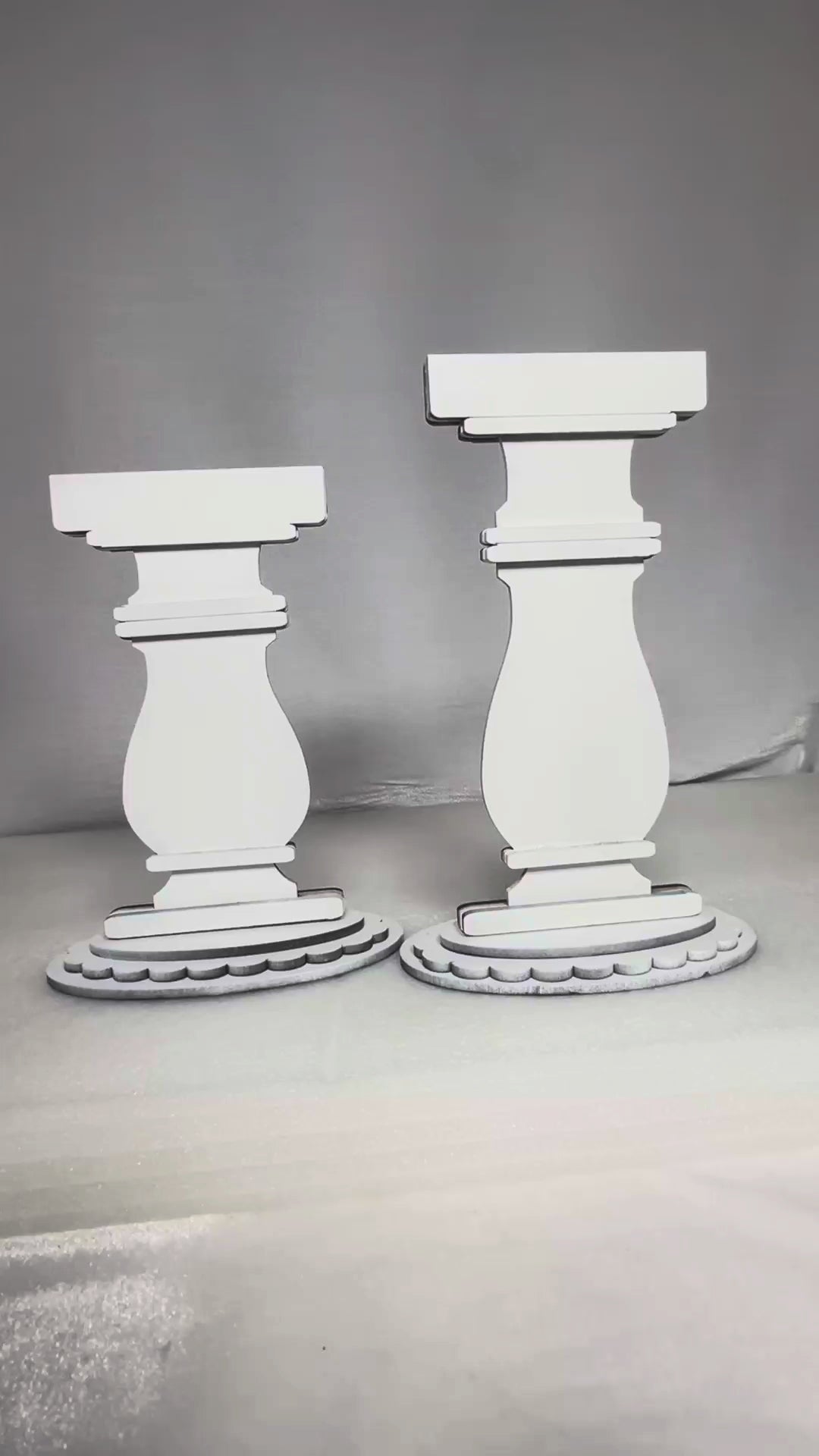 Interchangeable Spindle Candle Bases Shelf Sitter, Diy Interchangeable Craft Kit
