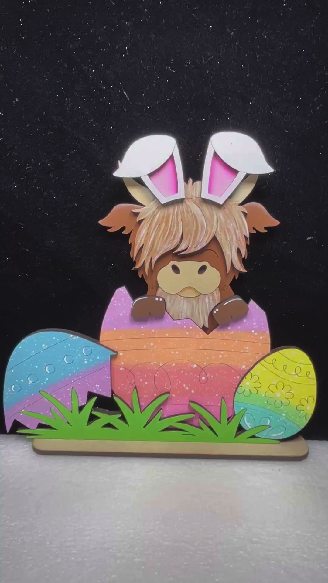 DIY Easter Highland Shelf Sitters