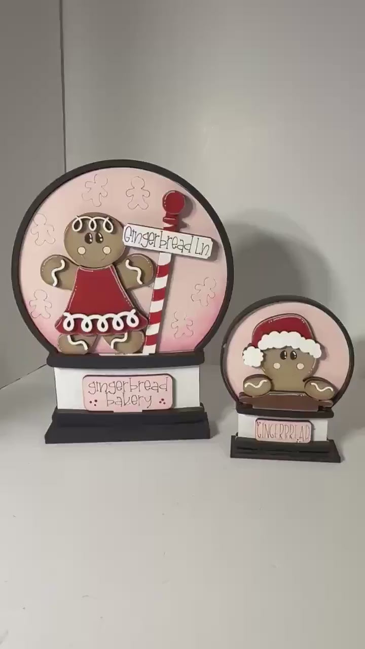 Interchangeable Gingerbread Snow Globe Insert – Mini or Standard Size