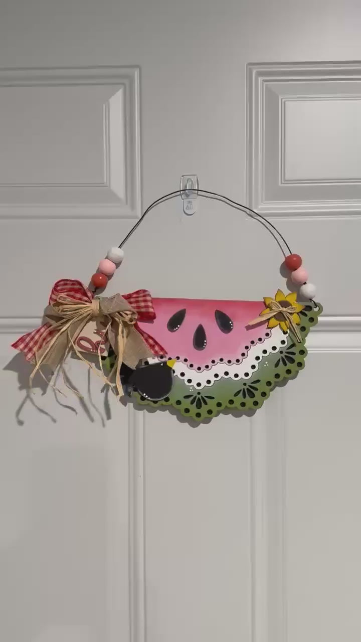 Summer Door Hanger, DIY Vintage Watermelon Slice Door Hanger – Paint Your Own Summer Wood Craft
