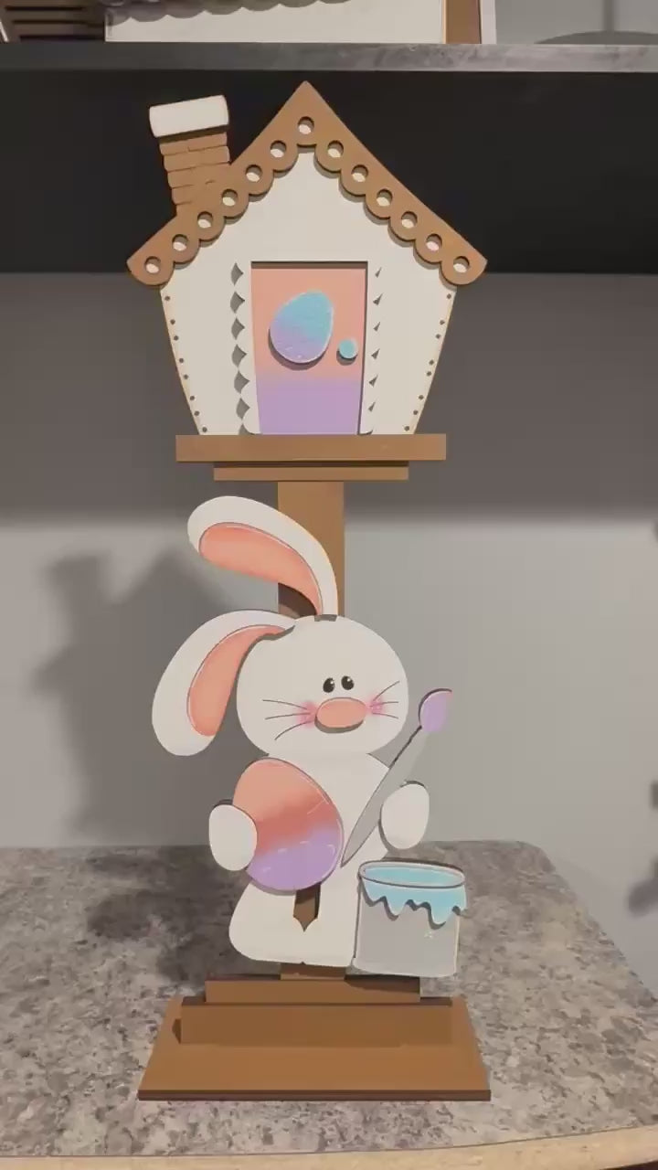 Floppy EasterBunny Insert for our Interchangeable Birdhouse Post
