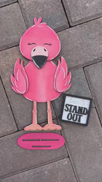 Flamingo with 12 Interchangeable Seasonal Hats, Insert and tile holder, Season DIY Decor