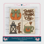 Thanksgiving Fall Interchangeable Tiles DIY Paint Kit Wood Tile Craft Kit Ladder