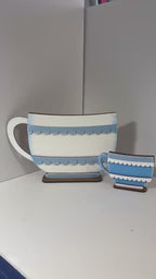 BASE - DIY Mug Tea Cup for the Flower Basket Interchangeable Insert – Unfinished Wood Kit – Standard & Mini Sizes