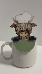 Adorable Mug Hugger | Baking Highlands  | Chefs | Perfect Gift Topper for Mugs, Plants, and More!