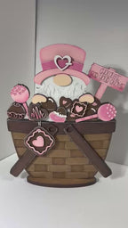 Valentine Chocolate Gnome Insert for the flower Basket DIY Kit, Love the Gnome Your With