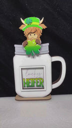 Adorable Mug Hugger | St Patricks Highland  | Perfect Gift Topper for Mugs, Plants, and More!
