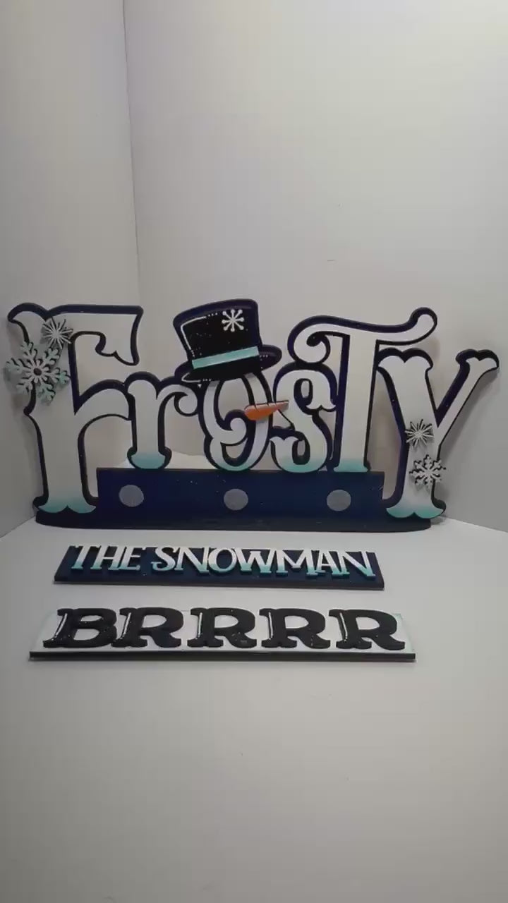 DIY Frosty the Snowman Christmas Shelf Sitter, Wood Paint Kit