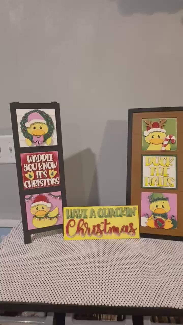 Christmas Duck Interchangeable Tiles For The Leaning Ladder and other Interchangeable Bases DIY Kit