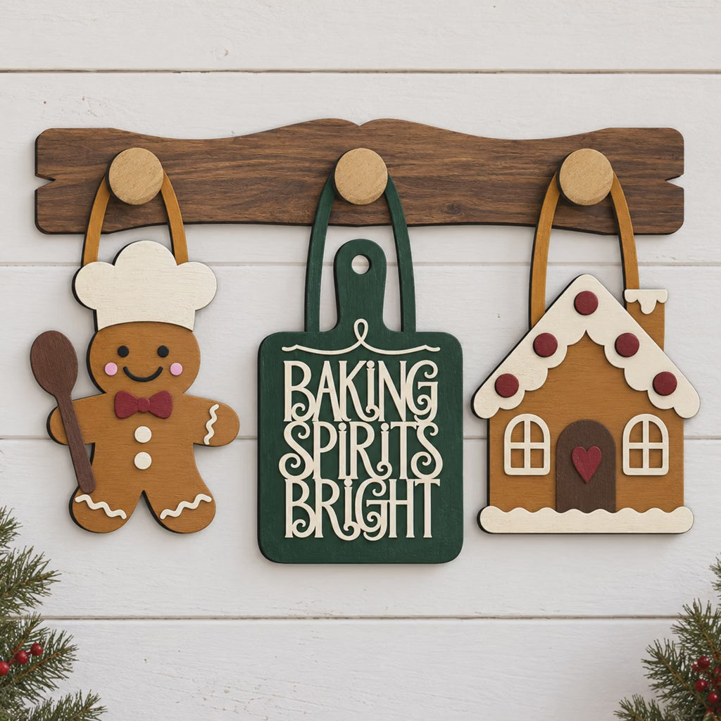 Christmas Pegboard Inserts Baking Spirits Bright Interchangeable DIY Craft Kit
