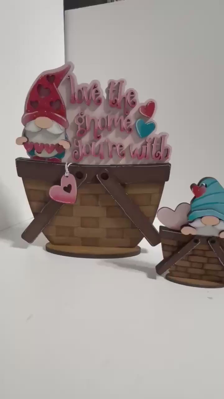 Valentine Gnome Insert for the flower Basket DIY Kit, Love the Gnome Your With