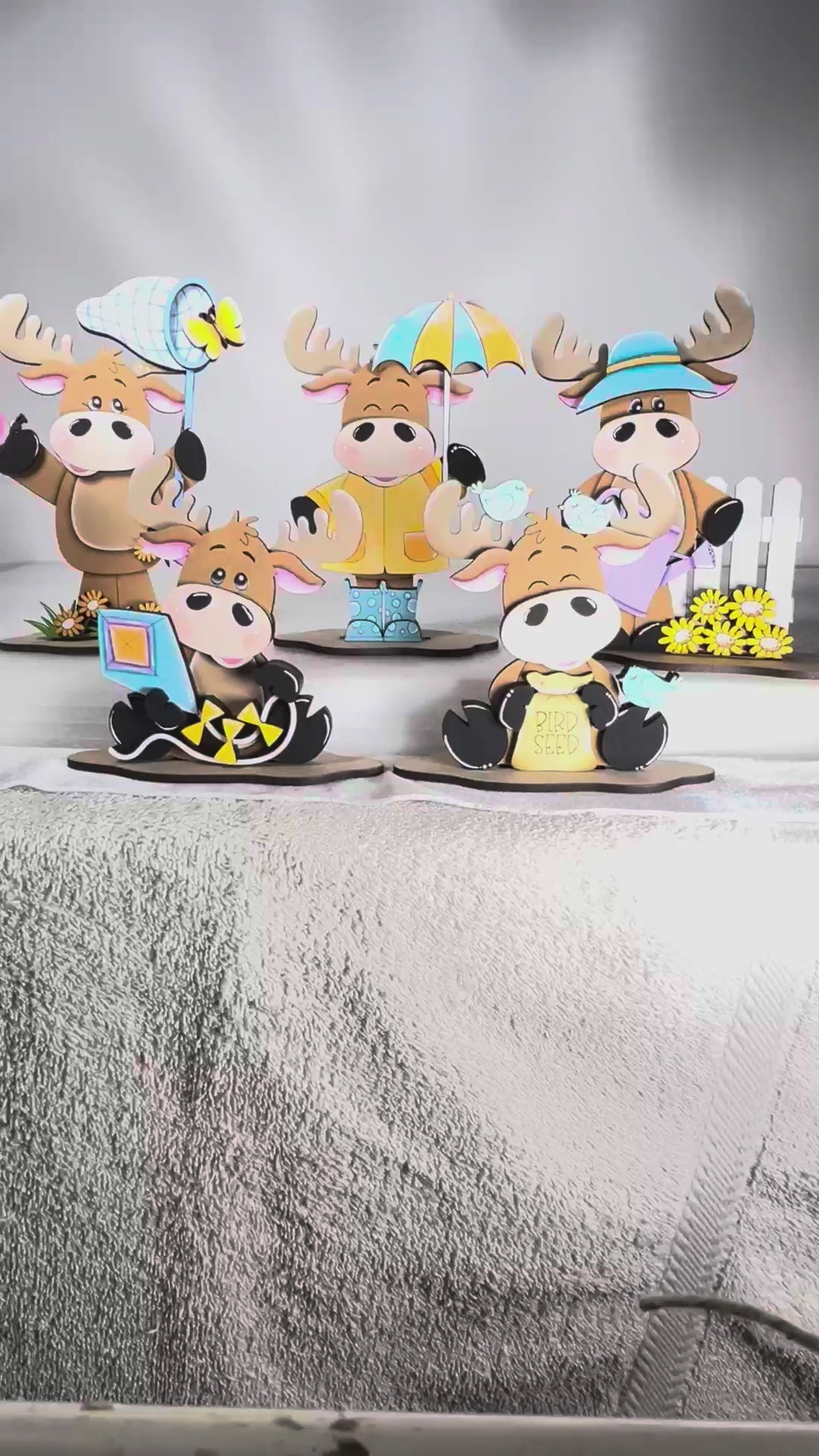 Spring Moose DIY Shelf Sitter | Unfinished MDF Wood Spring Paint Kit