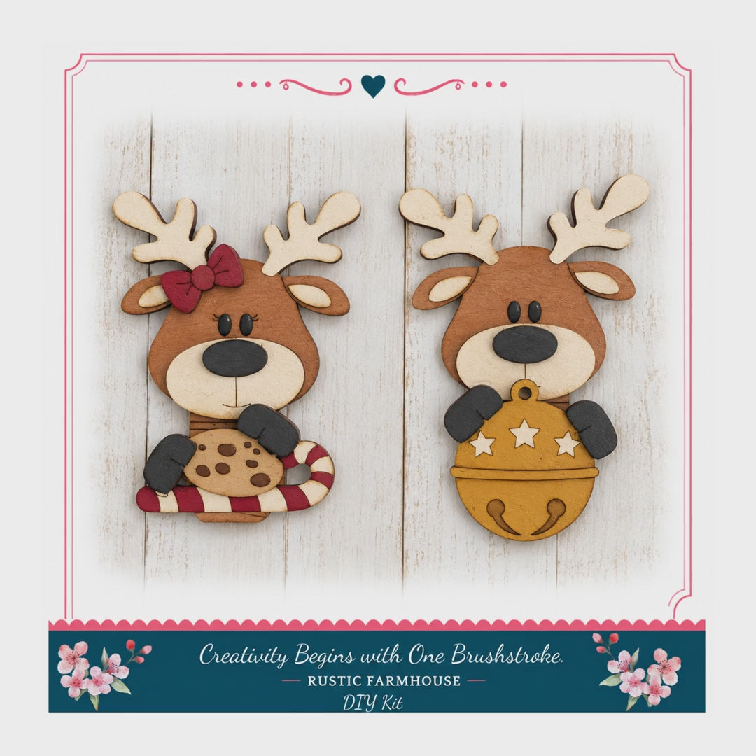 Diy Reindeer Mug Hugger, Merry Christmas Paint Kit, 4in MDF Craft