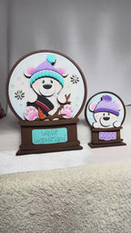 Winter Bear Snow Globe Insert: DIY Wood Paint Kit