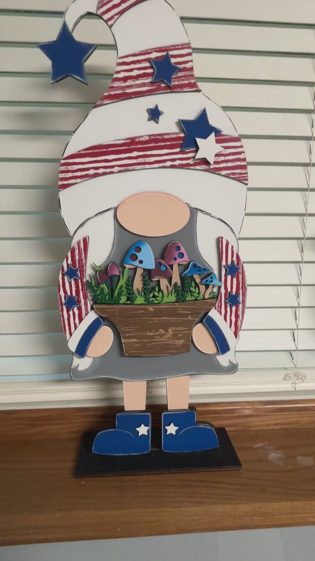 Interchangeable Flower Basket for our Tall Standing Interchangeable Porch Gnomes