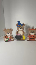 DIY Halloween Bear Wood Kit: Fall Paint Craft